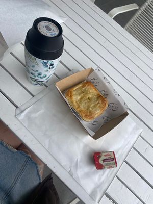 Cauliflower and broc pie, oat mocha  at Farine Bakery - Red Hill in Red Hill
