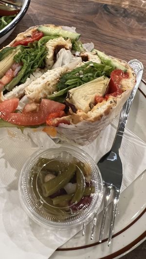 Cedar Breaks : Veggies sandwich with a little hummus on an everything bagel    at Grind Coffee House in Cedar City
