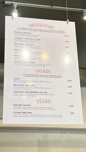 Vegan items clearly marked  at Grind Coffee House in Cedar City