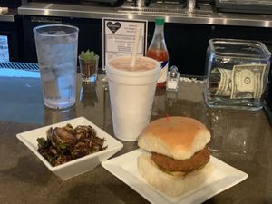 Spicy Chicken Sandwich, Brussels Sprouts & Daiquiri of the Day  at Kindred in New Orleans
