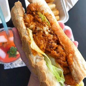 Bbq cauliflower poboy  at Kindred in New Orleans