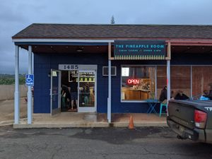 Front view with seating (limited outdoor and indoor). at The Pineapple Room in Kapaa