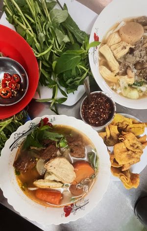 pho and bon hue  at Pho Chay Nhu in Ho Chi Minh City