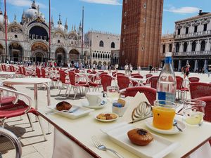 Breakfast with a view at Grancaffe Quadri in Venice