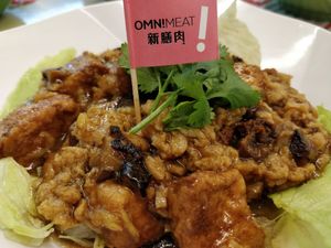 Tofu with plant based omnimeat at Daily Green 吉祥素 - Blk 721 Ang Mo Kio in Northeast Singapore