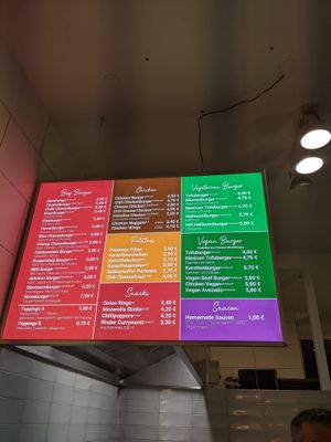 The menu at Burger Steig in Berlin