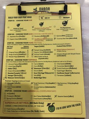 Vegan dedicated protein options  at Ohana Poke in Bangkok