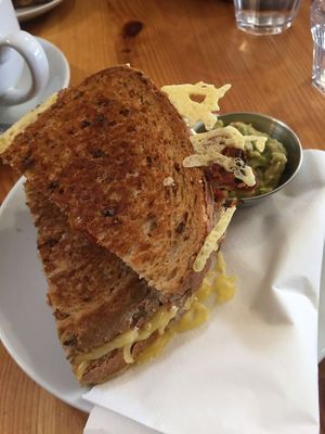 vegan cheese and chili toastie at The Fix  in Burntisland