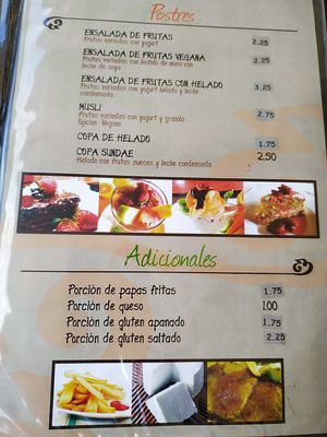 Menu at Govinda's Vegetariano in Cuenca