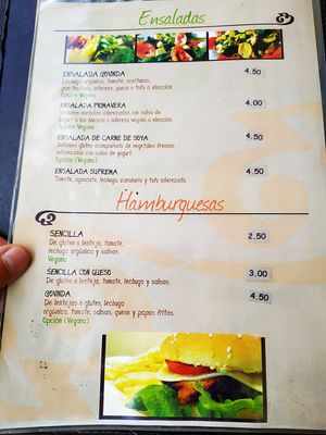 Menu at Govinda's Vegetariano in Cuenca