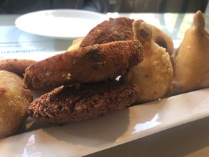 Appetizer sampler  at Arya Bhavan in Chicago