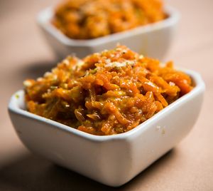 Carrot halva  at Arya Bhavan in Chicago