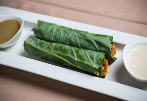 Indian veggie rolls at Arya Bhavan in Chicago