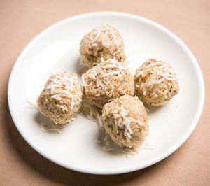 Coconut macaroons at Arya Bhavan in Chicago