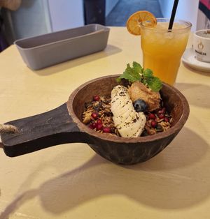 Acai with peanut butter, seeds and pomegranate at Beach Bar in Lanzarote