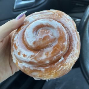 cinnamon roll  at Donutopolis in Poway