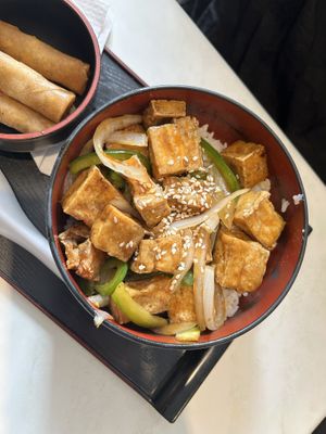 Tofu sesame don  at Pompoko in Brighton