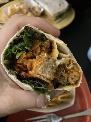 Buffalo seitan wrap at Square One Cafe in Schenectady