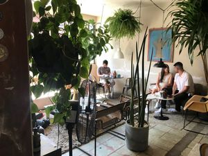 Window view at Acervo Café in Brasilia