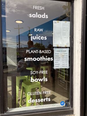 Hours and signage  at Gangster Vegan in Riverdale Park