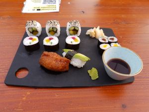 Vegan sushi at Freiruum in Zug