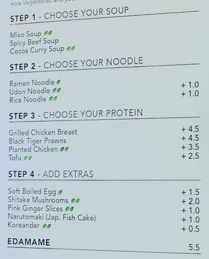 Nana menu, two leaves for vegan at Freiruum in Zug