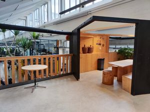 Upstairs seating at Freiruum in Zug