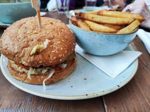 Vegan burger at Freiruum in Zug
