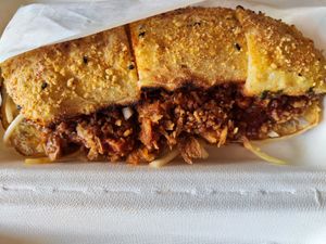 Tobi's steak sandwich, tasty at Freiruum in Zug