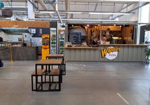 Pizza place with marked vegan pizza at Freiruum in Zug