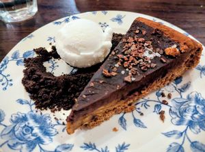 CHOCOLATE & SALTED CARAMEL TART at Bill's - Central in Cardiff