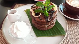 Chocolate pancakes at Downtown - Vegan Garden Restaurant in Chiang Mai