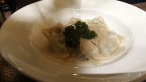 Spinach ravioli at Downtown - Vegan Garden Restaurant in Chiang Mai