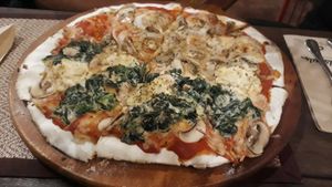 Half & Half Pizza at Downtown - Vegan Garden Restaurant in Chiang Mai