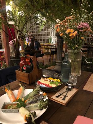 Garden sitting in the back at Downtown - Vegan Garden Restaurant in Chiang Mai