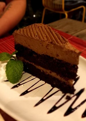Chocolate lovers cake #Veganuary at Downtown - Vegan Garden Restaurant in Chiang Mai