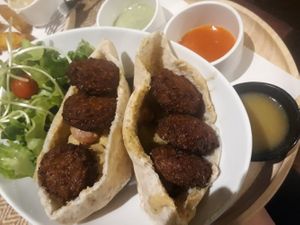 Falafel pitta at Downtown - Vegan Garden Restaurant in Chiang Mai