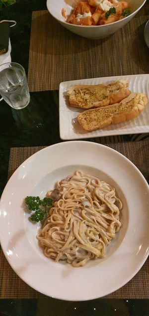Linguine champignon at Downtown - Vegan Garden Restaurant in Chiang Mai