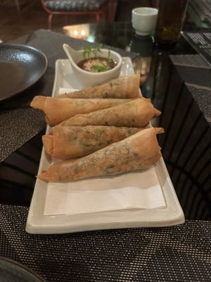 Fried springrolls🌱  at Downtown - Vegan Garden Restaurant in Chiang Mai