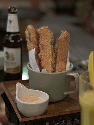 Crispy zucchini 😋🙏  at Downtown - Vegan Garden Restaurant in Chiang Mai