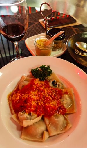 Spinach Ravioli at Downtown - Vegan Garden Restaurant in Chiang Mai