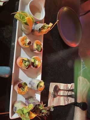 Autumn rolls  at Downtown - Vegan Garden Restaurant in Chiang Mai