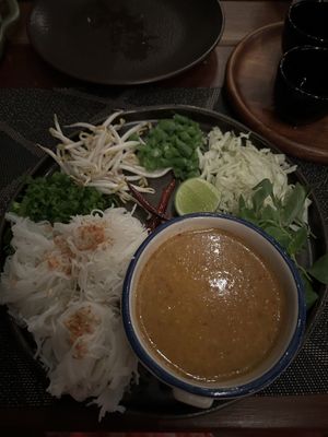 Coconut curry cream with veggies  at Downtown - Vegan Garden Restaurant in Chiang Mai