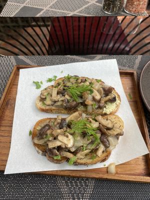 Mushroom toast!!!   at Downtown - Vegan Garden Restaurant in Chiang Mai