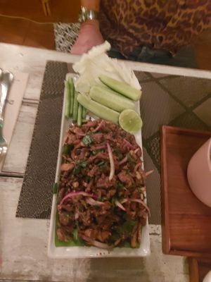 Mushroom larb at Downtown - Vegan Garden Restaurant in Chiang Mai