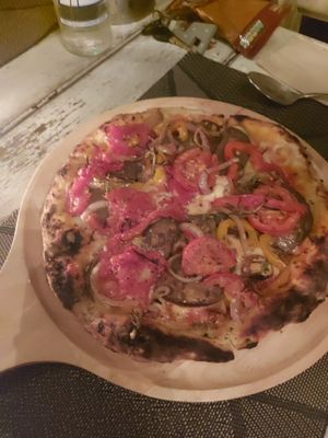 Roasted veg pizza at Downtown - Vegan Garden Restaurant in Chiang Mai