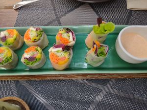 Fresh spring rolls 😋 at Downtown - Vegan Garden Restaurant in Chiang Mai