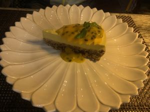 Mango passion fruit cake   at Downtown - Vegan Garden Restaurant in Chiang Mai