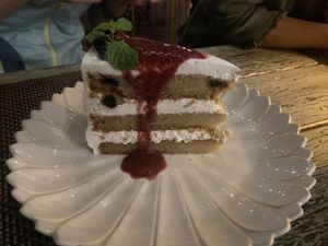 Beetroot raspberry cake   at Downtown - Vegan Garden Restaurant in Chiang Mai