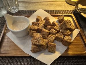 Fried tempeh and cashew mayo #Veganuary at Downtown - Vegan Garden Restaurant in Chiang Mai